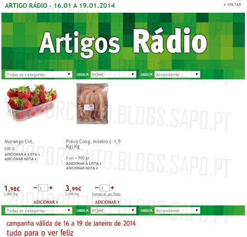 Artigos rádio | JUMBO | de 16 a 19 janeiro