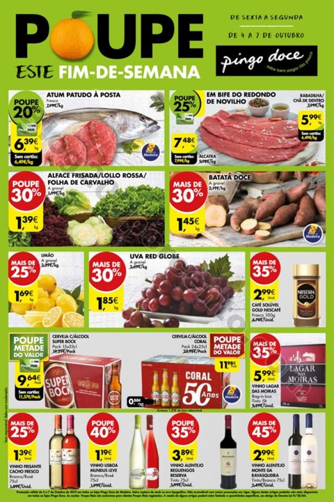 folheto fim de semana Pingo Doce 4 a 7 outubro p1.