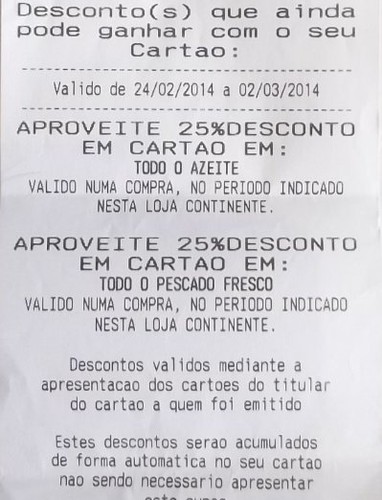 Talões de caixa | CONTINENTE | Alerta !