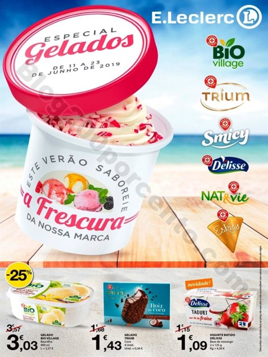Especial gelados E-LECLERC Promoções de 11 a 23 