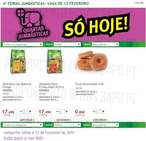 Promoção | JUMBO | só hoje 12 fevereiro