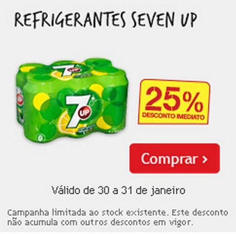 25% de desconto direto | CONTINENTE | Seven UP