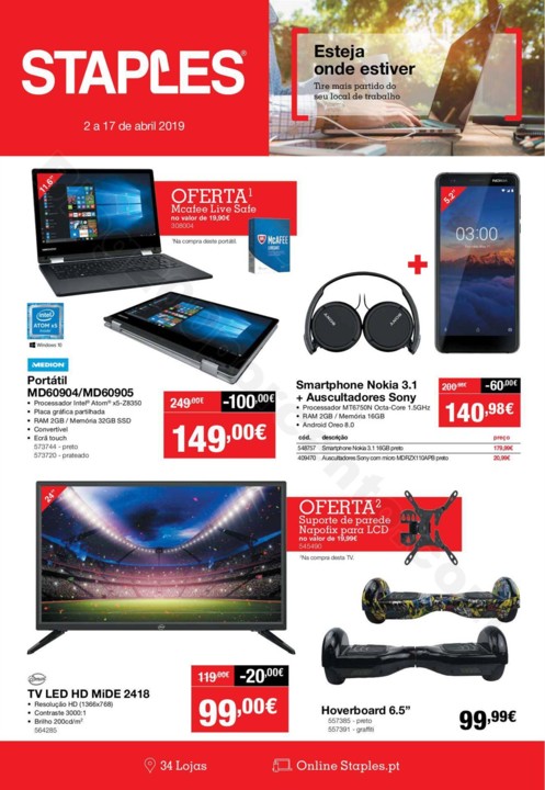 Antevisão Folheto STAPLES Promoções de 2 a 17 a