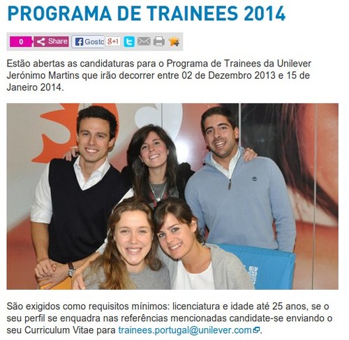 Programa de Trainees | UNILEVER | 2014