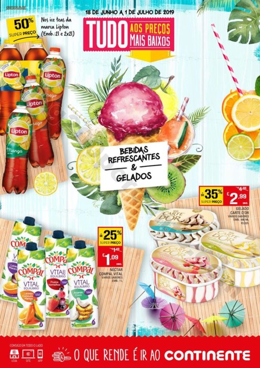 Antevisão Folheto CONTINENTE Bebidas e Gelados Pr