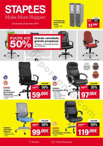 Antevisão Folheto STAPLES Promoções de 26 abril