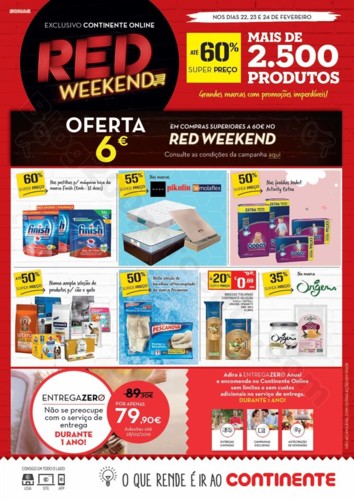 Antevisão Folheto CONTINENTE Red Weekend 22 a 24 