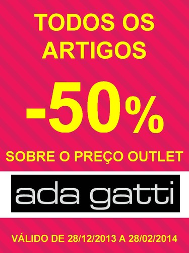 50% sobre preço Outlet | FREEPORT | Ada Gatti até 28 fevereiro