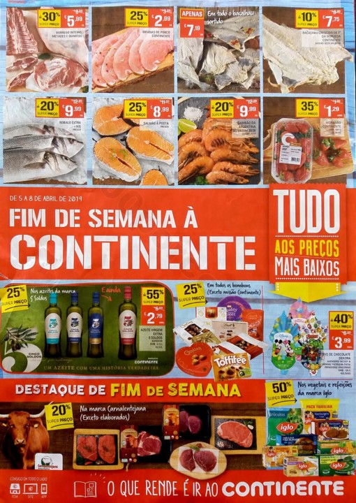 antevisão folheto continente fim de semana 5 a 8 