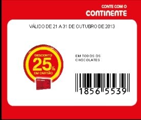Acumulação 75% em Chocolates | CONTINENTE | de 23 a 31 Outubro