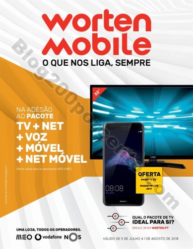 Novo Folheto WORTEN Mobile Promoções até 1 agos