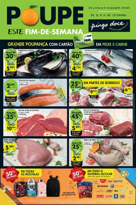 Folheto PINGO DOCE Fim de semana 12 a 16 setembro 