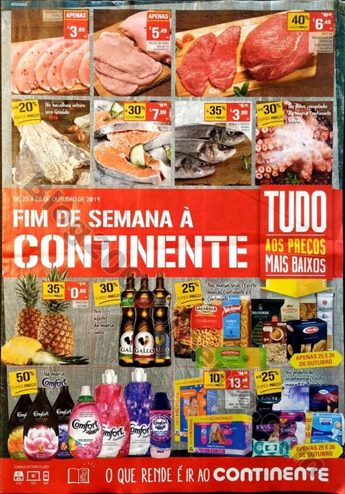antevisão folheto fim de semana continente 25 out