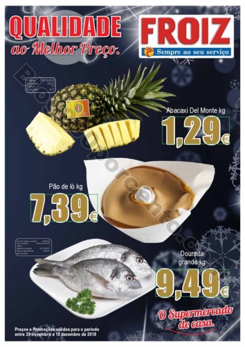 Antevisão Folheto FROIZ Natal promoções de 29 n