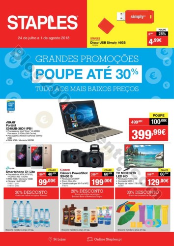 Antevisão Folheto STAPLES Promoções de 24 julho