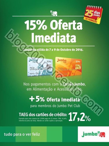 Antevisão 15% desconto JUMBO promoções de 7 a 9