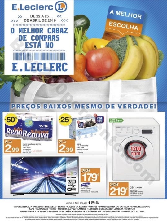 Antevisão Folheto E-LECLERC Promoções de 22 a 2