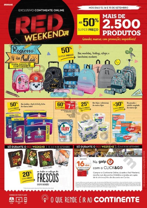 Antevisão Folheto CONTINENTE Red Weekend Promoç