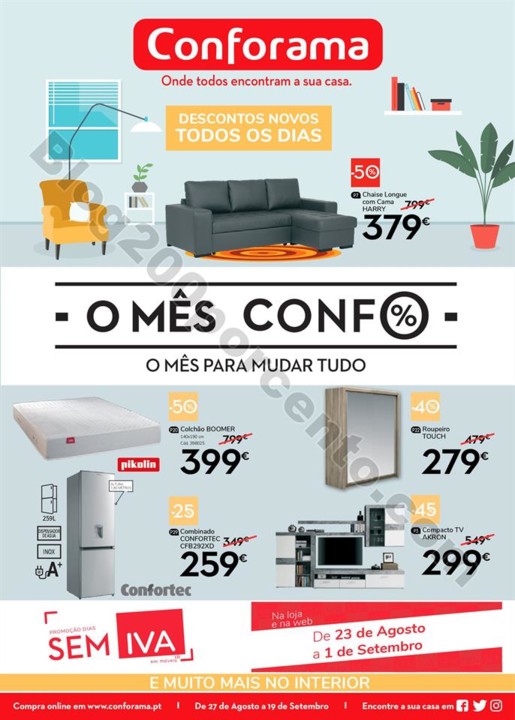 Antevisão Folheto CONFORAMA Promoções de 27 ago