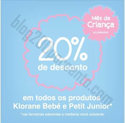 20% de desconto Klorane junho