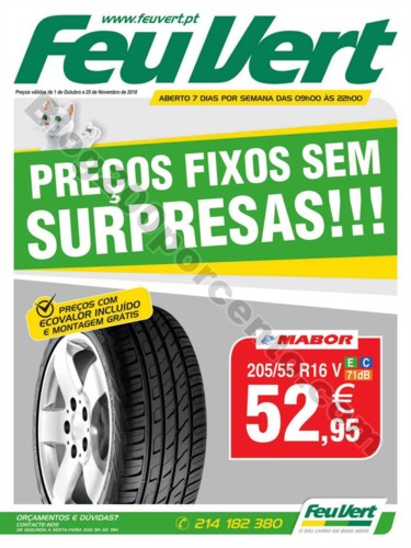 Antevisão Folheto FEU VERT Promoções de 1 outub
