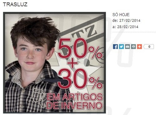 50%+30% de desconto | THE STYLE OUTLETS | Trazluz até amanhã dia 28 fevereiro