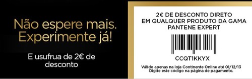 Vale de desconto | CONTINENTE | Pantene