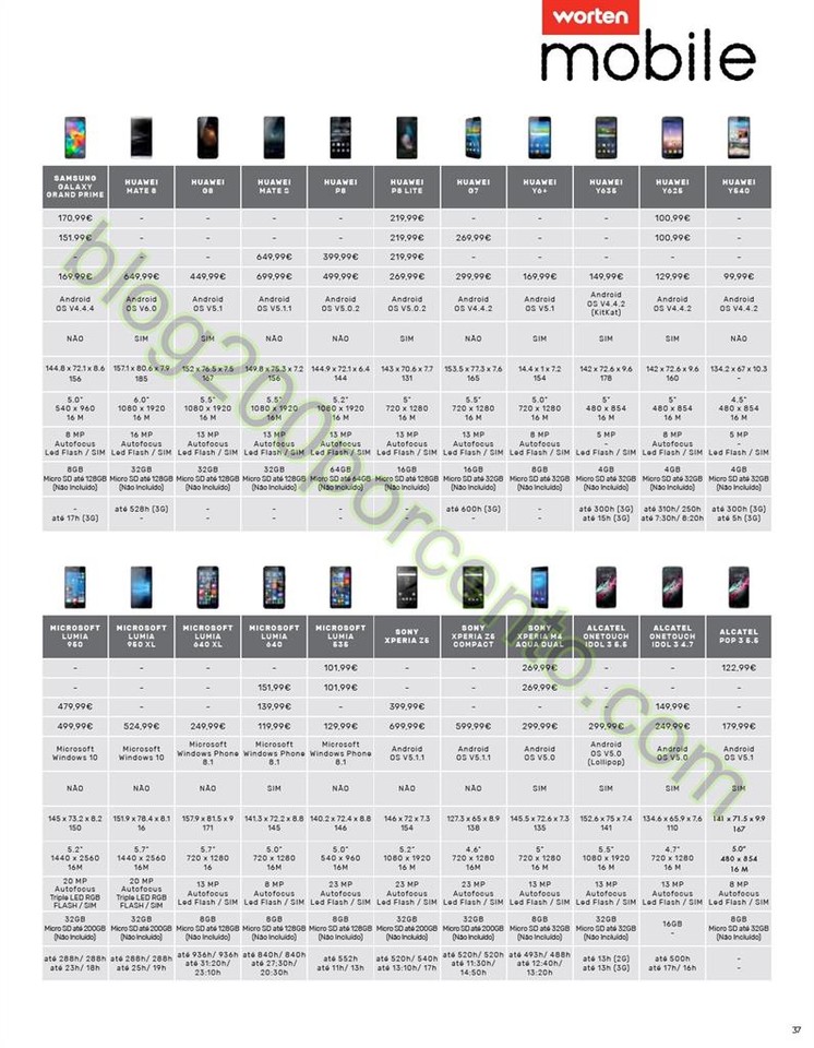 Antevisão Folheto WORTEN Mobile promoções de 11