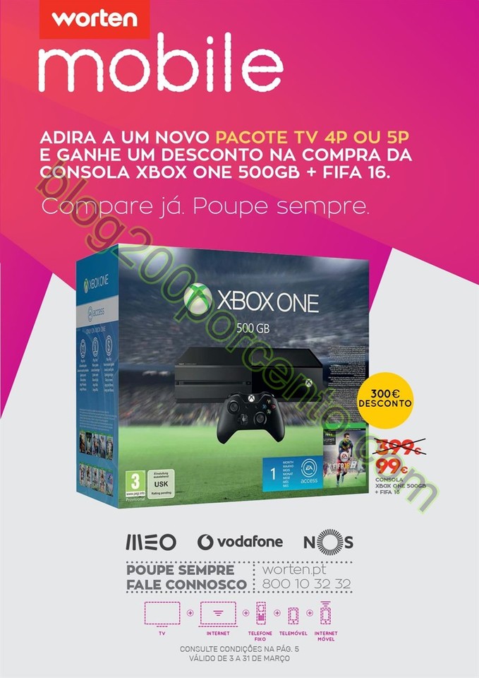 Novo Folheto WORTEN Mobile promoções até 31 mar