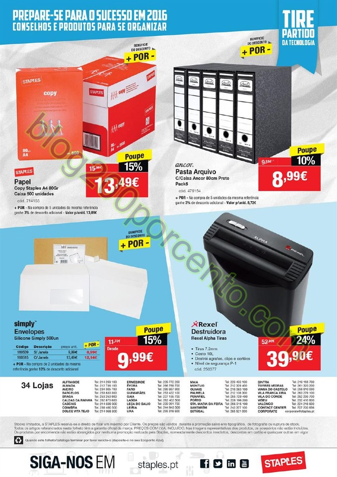 Antevisão Folheto STAPLES promoções de 4 a 16 f