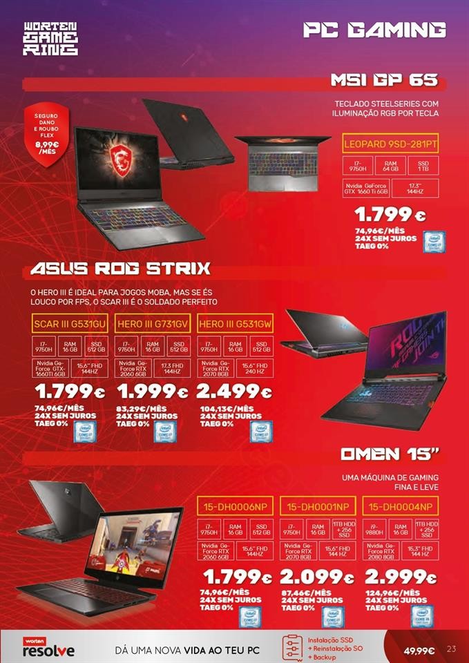Antevisão Folheto WORTEN Gamer Promoções até 1
