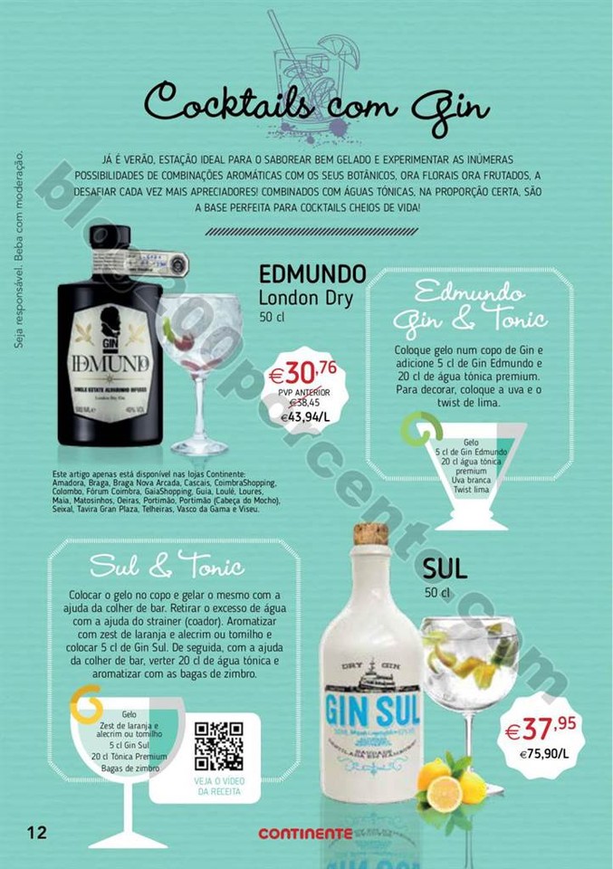 Antevisão Folheto CONTINENTE Cocktails de 25 julh