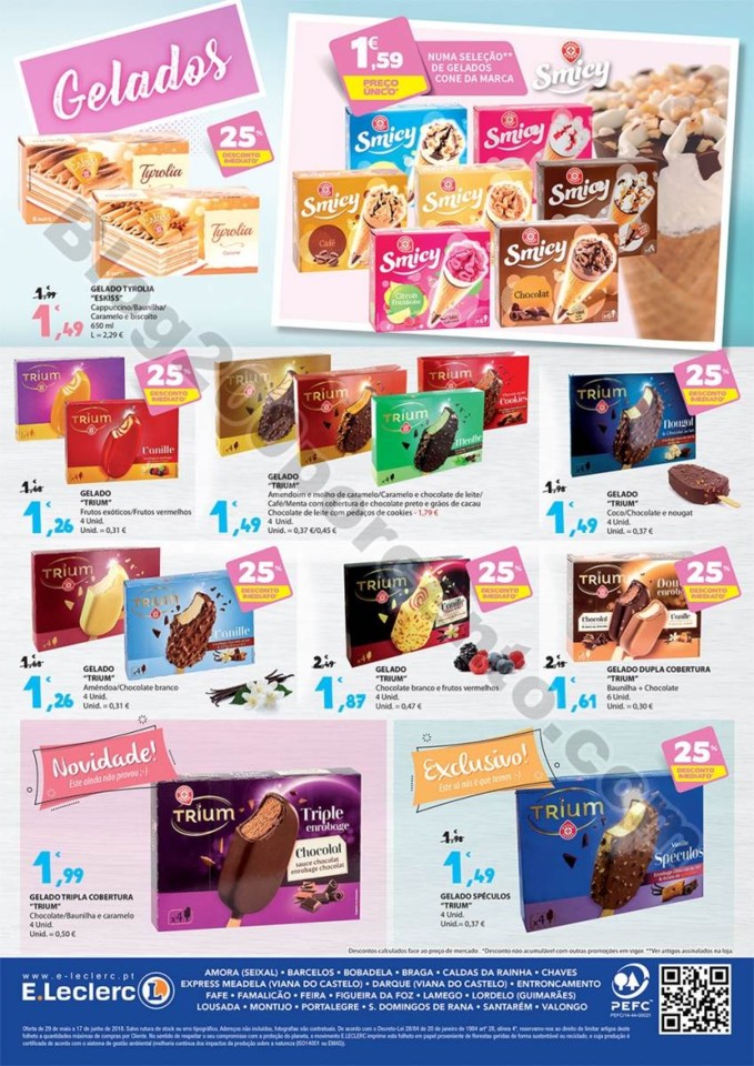 Antevisão Folheto E-LECLERC Gelados Promoções d