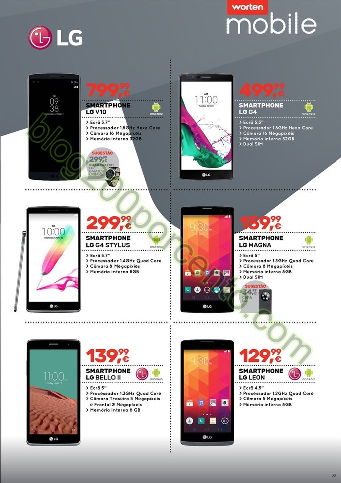 Novo Folheto WORTEN Mobile promoções até 31 mar