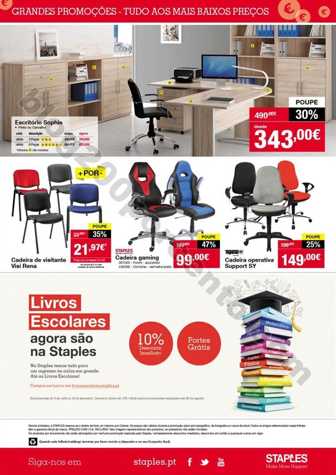 Antevisão Folheto STAPLES Promoções de 26 julho