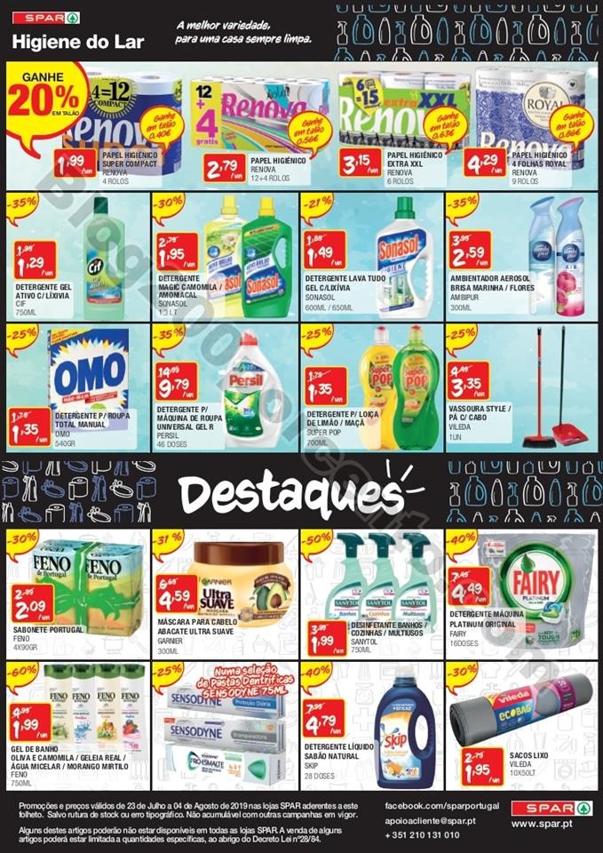 Antevisão Folheto SPAR Promoções de 23 julho a 