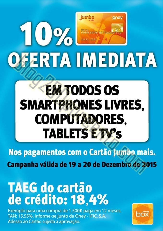 10% de desconto JUMBO - BOX Promoções de 19 a 20