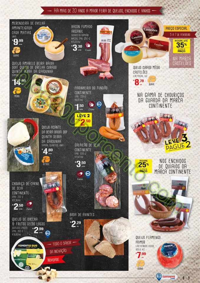 Antevisão Folheto CONTINENTE Feira queijos, enchi