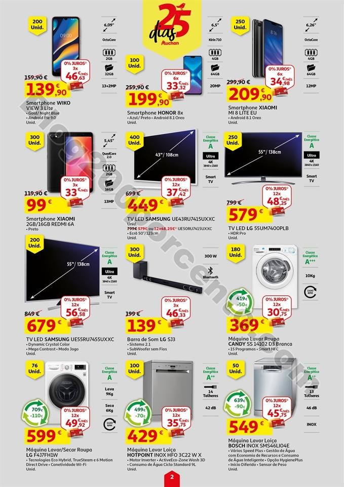 Antevisão Folheto AUCHAN 25 dias tecnologia + ret