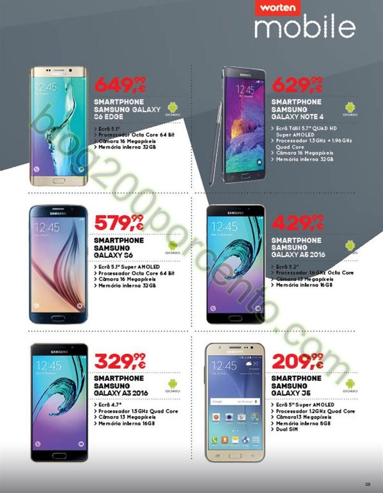 Antevisão Folheto WORTEN Mobile promoções de 11