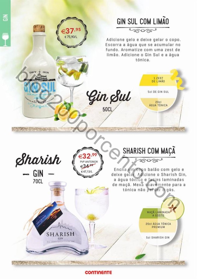 Antevisão Folheto CONTINENTE Cocktails &amp; Gins pro
