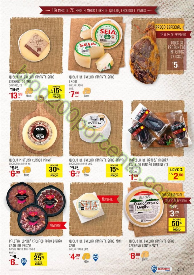 Antevisão Folheto CONTINENTE Feira queijos, enchi