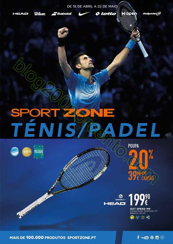 Novo Folheto SPORT ZONE promoções de 18 abril a 