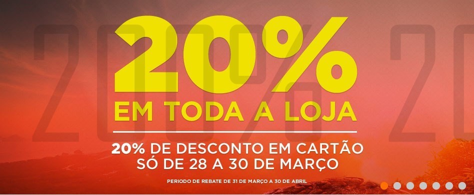 20% de desconto | SPORT ZONE | de 28 a 30 março