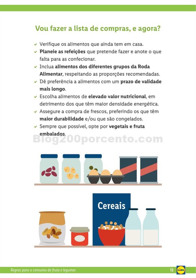 Folheto LIDL Guia de consumo frutas e legumes p13.