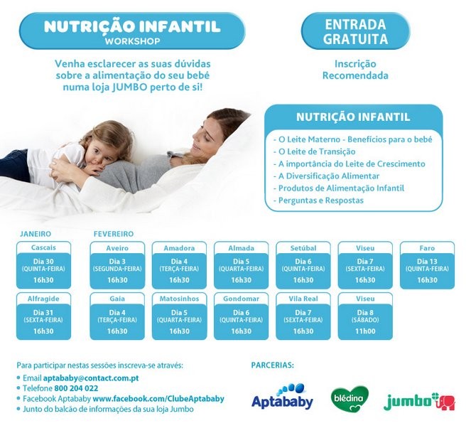 Workshop Nutrição Infantil | JUMBO | de 30 janeiro a 8 fevereiro