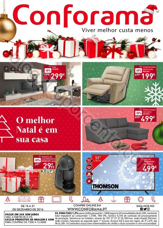 Novo Folheto CONFORAMA Promoções de 15 a 31 deze