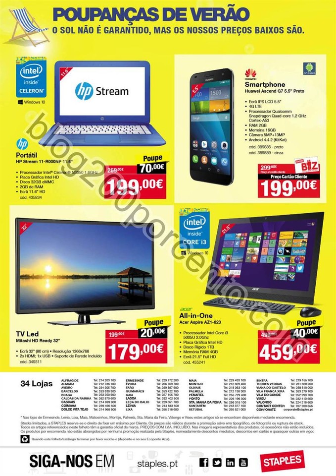 Antevisão Folheto STAPLES Promoções verão de 4