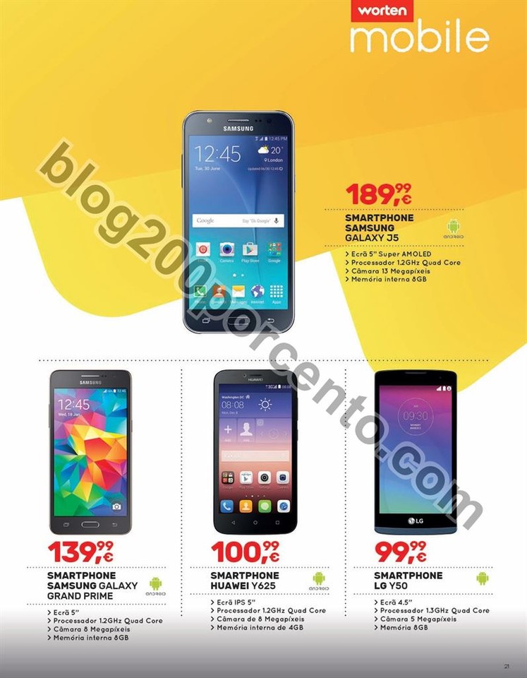 Antevisão Folheto WORTEN Mobile promoções de 9 