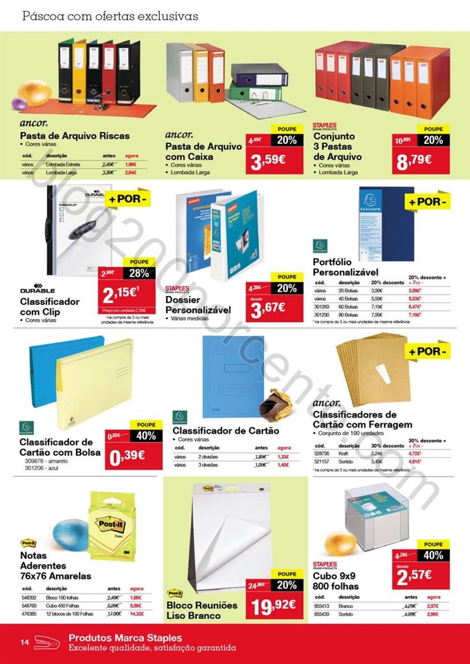 Antevisão Folheto STAPLES Páscoa promoções de 